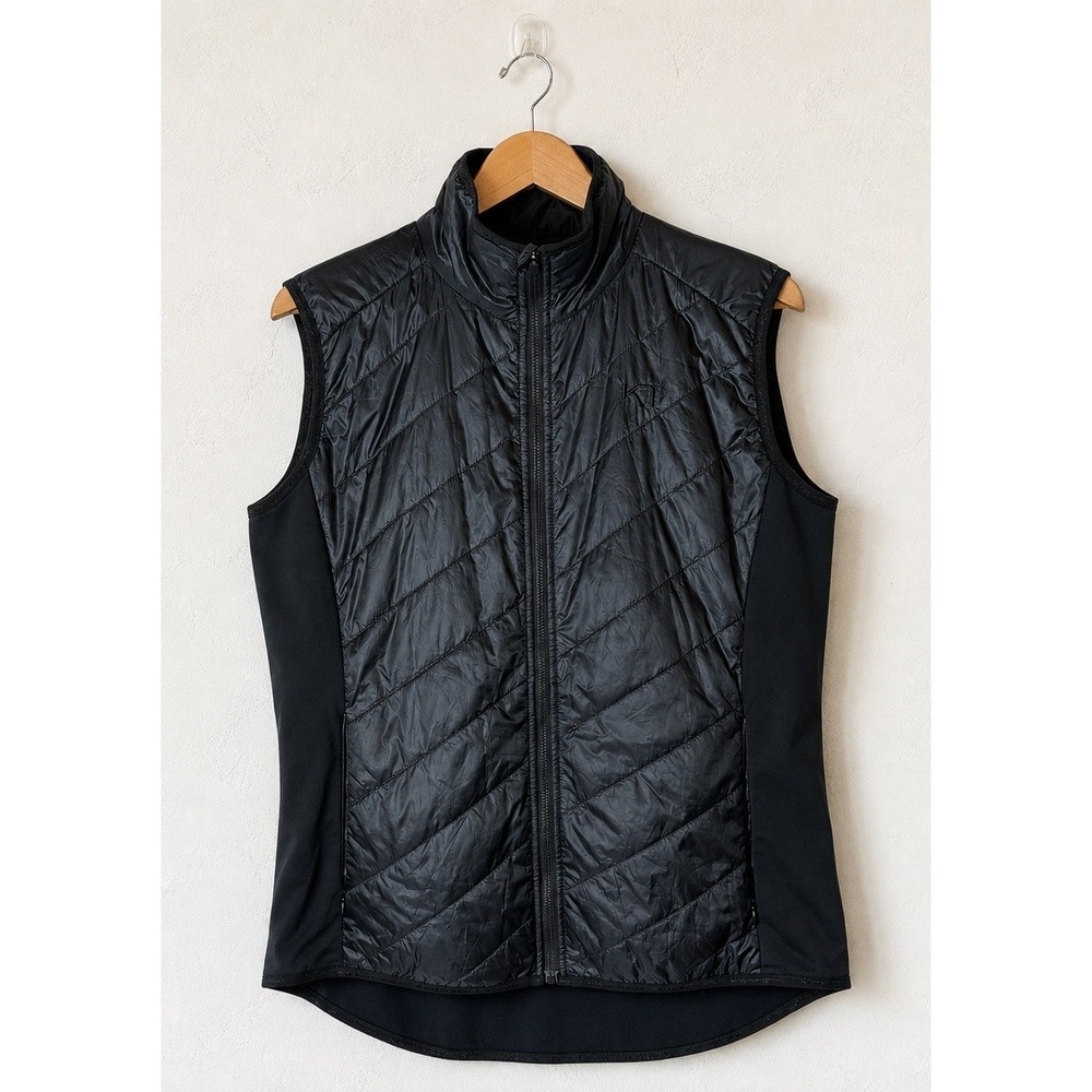 Kari Traa Eva Vest Women XL Black Quilted Hybrid Full Zip Gorpcore Hiking